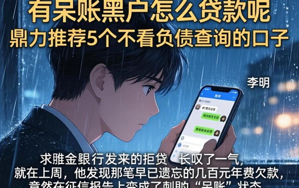 有呆账的黑户怎么贷款呢,鼎力推荐5个不看负债查询的口子