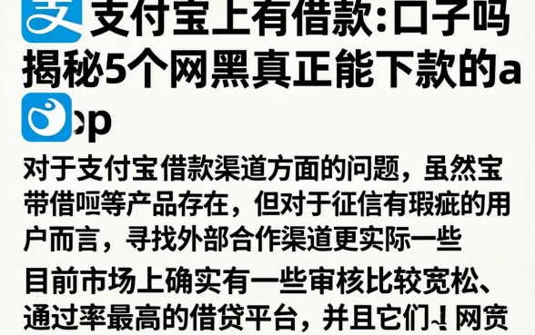 支付宝上有借款的口子吗，揭秘5个网黑真正能下款的app