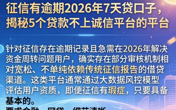 征信有逾期2026年7天贷口子，揭秘5个贷款不上诚信平台的平台