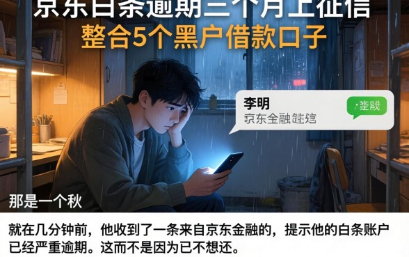 京东白条逾期三个月上征信，整合5个黑户借款口子