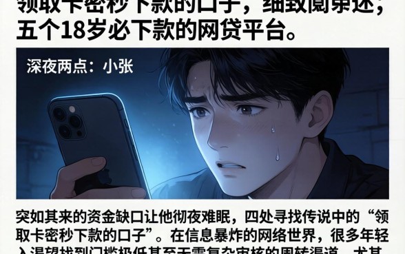 领取卡密秒下款的口子,细致阐述五个18岁必下款的网贷平台
