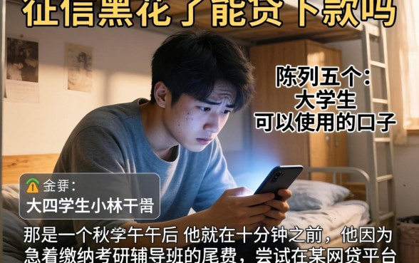 征信黑花了能贷下款吗，陈列五个大学生可以使用的口子