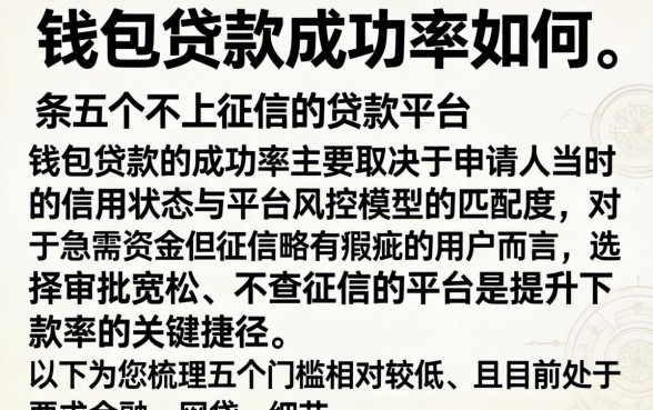 钱包贷款成功率如何，条列五个不上征信的贷款平台