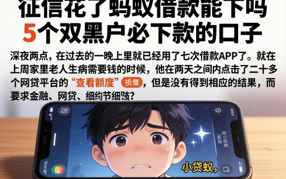 征信花了蚂蚁借款能下吗，归纳5个双黑户必下款的口子