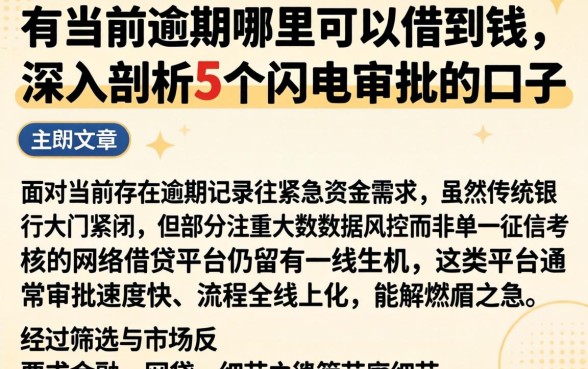 有当前逾期哪里可以借到钱，深入剖析5个闪电审批的口子