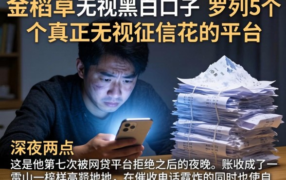金稻草无视黑白口子，罗列5个真正无视征信花的平台