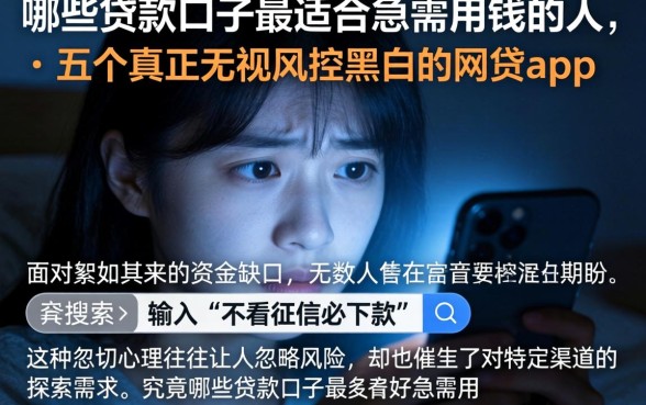 哪些贷款口子最适合急需用钱的人，条列五个真正无视风控黑白的网贷app