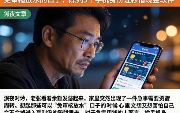 免审核放水的口子，陈列5个手机身份证秒借现金的软件