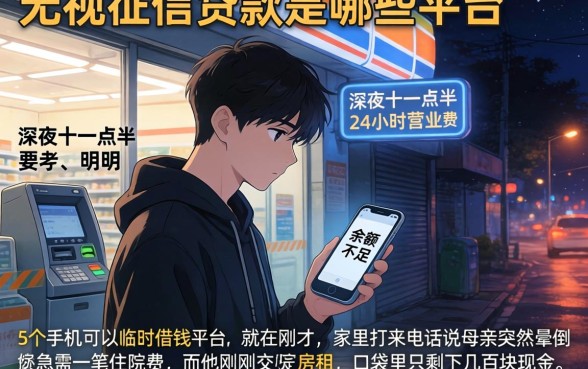 无视征信的贷款是哪些平台，细致阐述5个手机可以临时借钱的平台