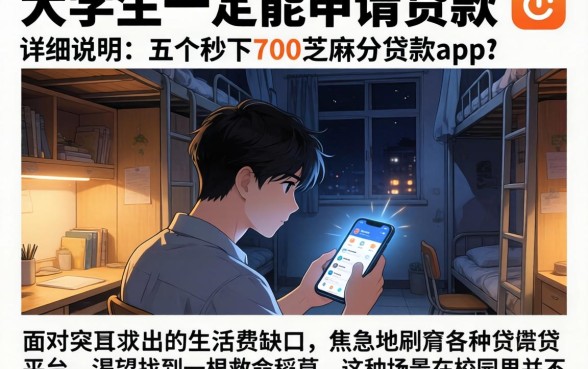 大学生一定能申请的贷款，详尽说明五个秒下700芝麻分贷款app