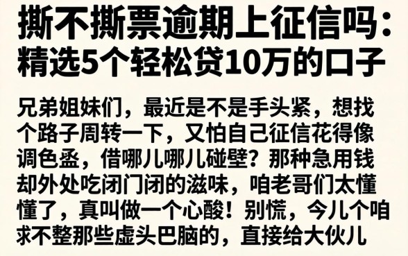 撕不撕票逾期上征信吗，精选5个轻松贷10万的口子
