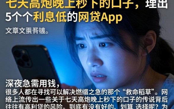 七天高炮晚上秒下的口子，理出5个利息低的网贷app