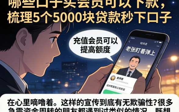 哪些口子买会员可以下款，梳理5个5000块贷款秒下口子