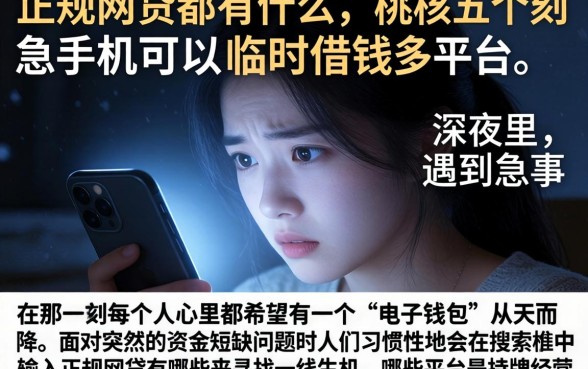 正规网贷都有什么，枚举五个手机可以临时借钱的平台