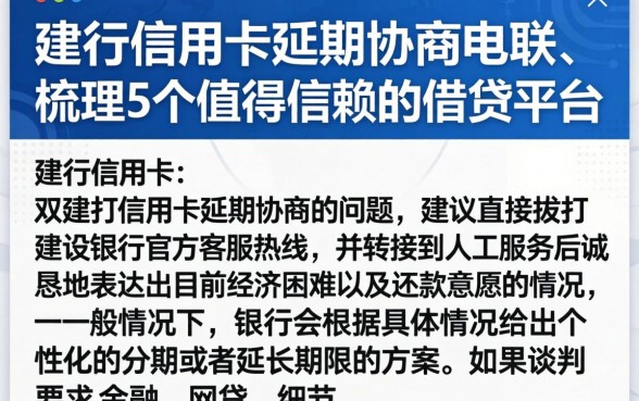 建行信用卡延期协商电联，梳理5个值得信赖的借贷平台