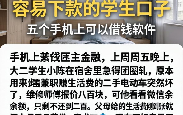 容易下款的学生口子，详细阐述五个手机上可以借钱的软件