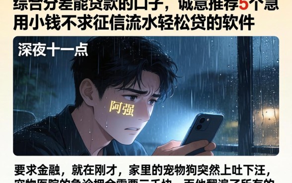 综合分差能贷款的口子，诚意推荐5个急用小钱不求征信流水轻松贷的软件