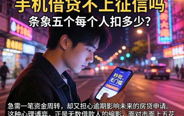 手机借贷不上征信吗,条列五个每个人扣多少?