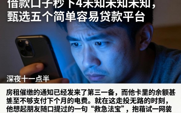 借款口子秒下4未知未知未知,甄选五个简单容易贷款平台