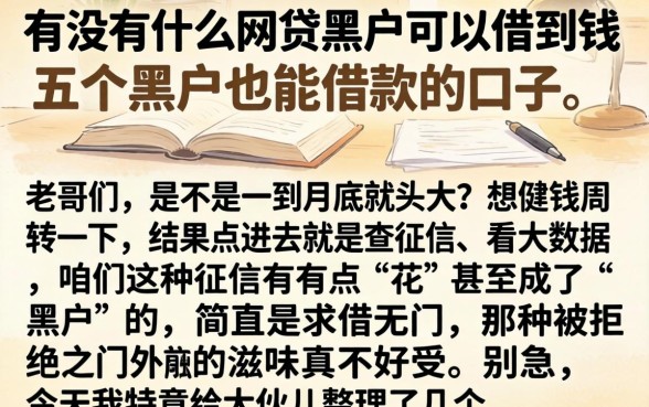 有没有什么网贷黑户可以借到钱,详尽说明五个黑户也能借款的口子