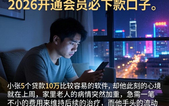 2026开通会员必下款的口子，详细阐述5个贷款10万比较容易的软件