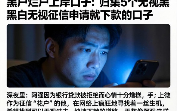 黑户烂户上岸口子，归集5个无视黑白无视征信申请就下款的口子