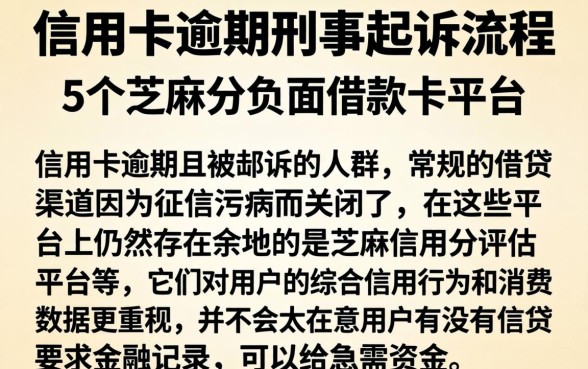 信用卡逾期刑事起诉流程，归纳5个芝麻分负面借款的平台