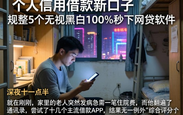 个人信用借款新口子，规整5个无视黑白100%秒下网贷软件