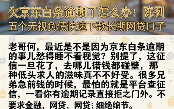 欠京东白条逾期了怎么办，陈列五个无视负债快速下款长期网贷的口子