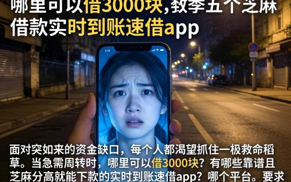 哪里可以借3000块，枚举五个芝麻借款实时到账速借app