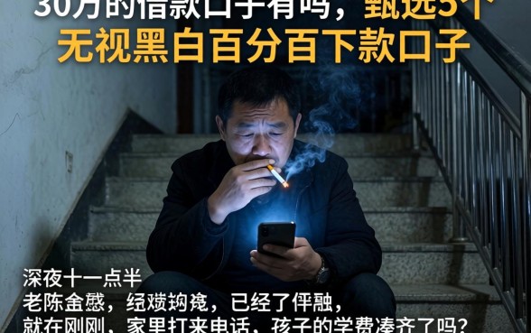 30万的借款口子有吗，甄选5个无视黑户百分百下款口子