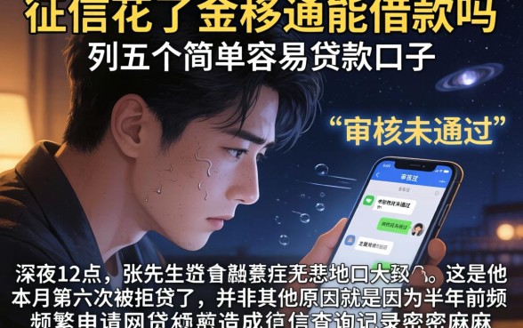 征信花了金穗通能借款吗，胪列五个简单容易贷款口子