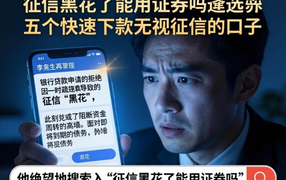 征信黑花了能用证卷吗，遴选五个快速下款无视征信的口子