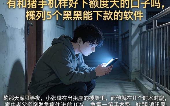 有和猪手机样好下额度大的口子吗，胪列5个黑户能下款的软件