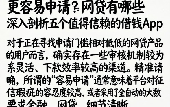 更容易申请的网贷有哪些，深入剖析五个值得信赖的借钱app