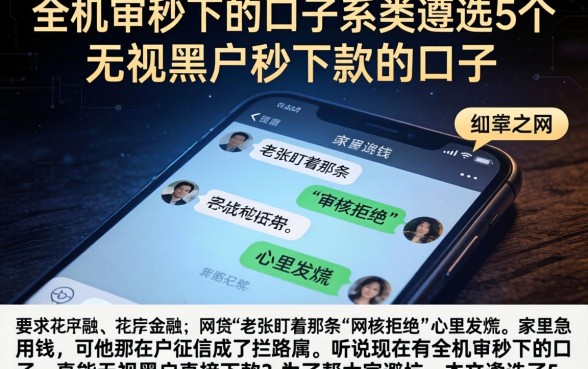 全机审秒下的口子系类，遴选5个无视黑户秒下款的口子