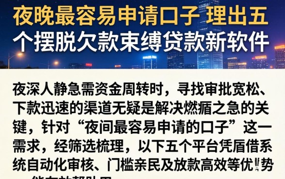 夜间最容易申请的口子,理出五个摆脱欠款束缚贷款新软件