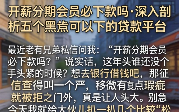 开薪分期会员必下款吗，深入剖析五个黑户可以下的贷款平台