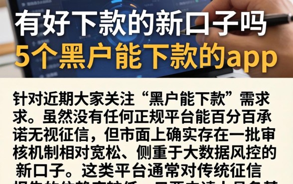 有好下款的新口子吗，概括5个黑户能下款的app