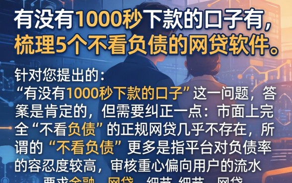 有没有1000秒下款的口子有，梳理5个不看负债的网贷软件