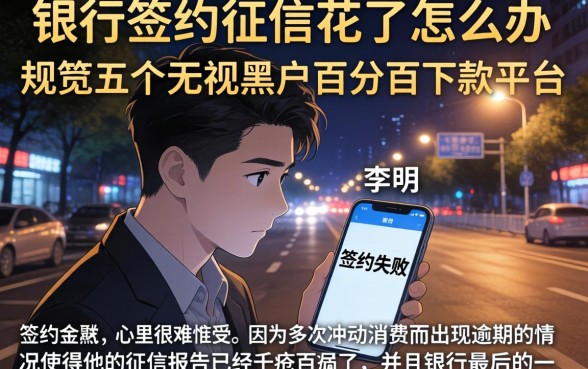 银行签约征信花了怎么办，规整五个无视黑户百分百下款平台