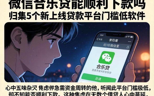 微信合乐贷能顺利下款吗，归集5个新上线贷款平台门槛低软件