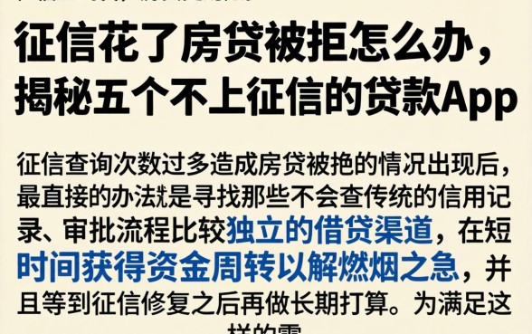 征信花了房贷被拒怎么办，揭秘五个不上征信的贷款app
