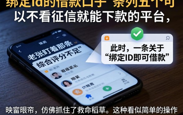 绑定id的借款口子，条列五个可以不看征信就能下款的平台