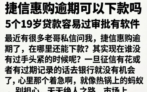 捷信惠购逾期可以下款吗，细致阐述5个19岁贷款容易过审批的软件
