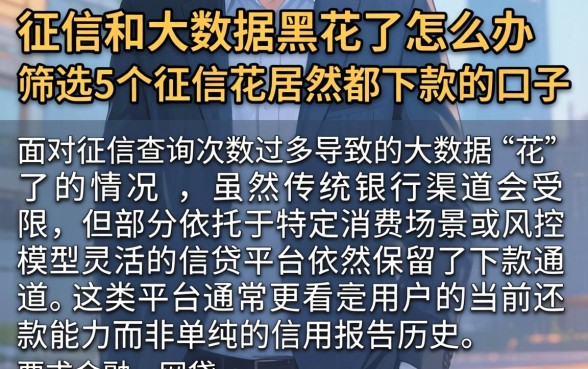征信和大数据黑花了怎么办，筛选5个征信花居然都下款的口子