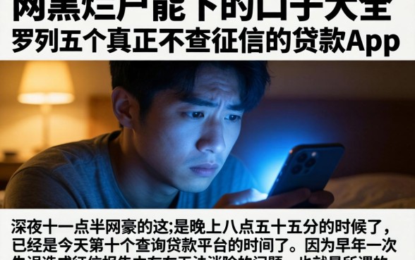 网黑烂户能下的口子大全，罗列五个真正不查征信的贷款app
