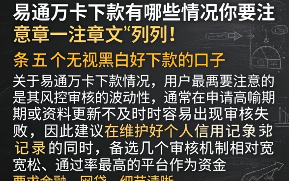 易通万卡下款有哪些情况你需要注意，条列五个无视黑白好下款的口子