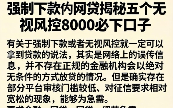 强制下款的网贷，揭秘五个无视风控8000必下口子