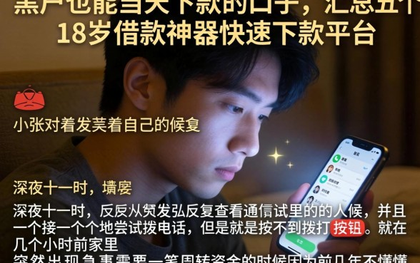 黑户也能当天下款的口子，汇总五个18岁借款神器快速下款平台